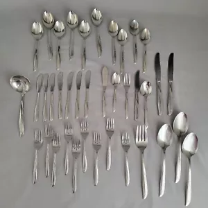 Lot 38 Pieces Oneida Community Stainless Flatware Twin Star Atomic Starburst MCM - Picture 1 of 19