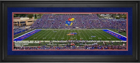 Kansas Jayhawks Frmd 10" x 30" David Booth Kansas Memorial Stadium Pano Photo Cover