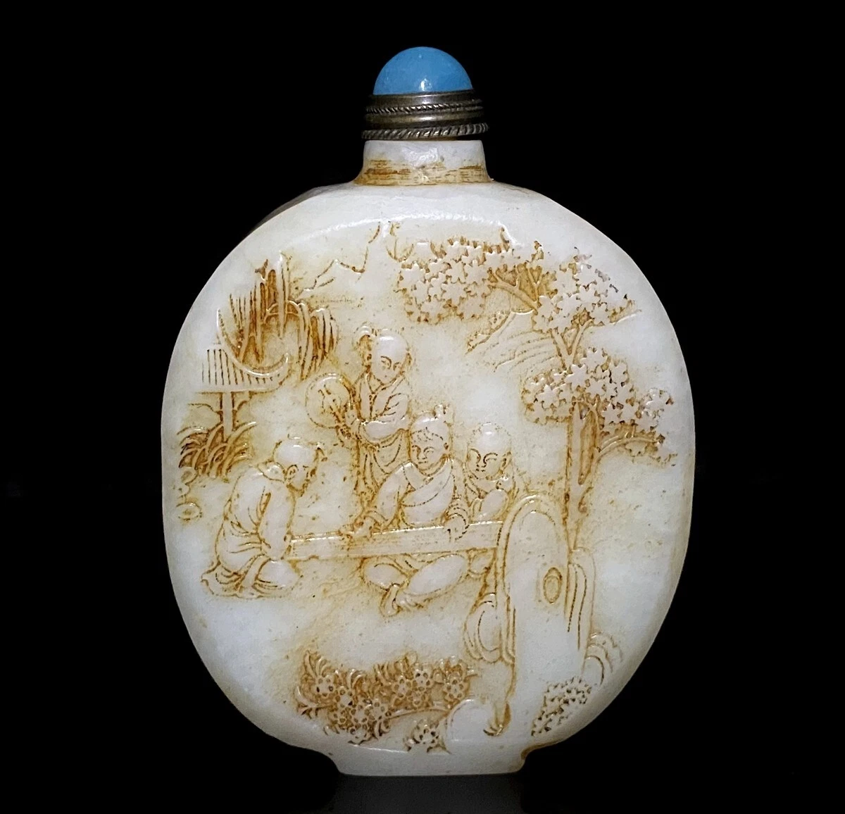 白玉古董中国鼻烟壶| eBay