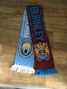 06.01.2018 MANCHESTER CITY v BURNLEY F.A.C. HALF AND HALF SCARF VGC - Picture 1 of 1