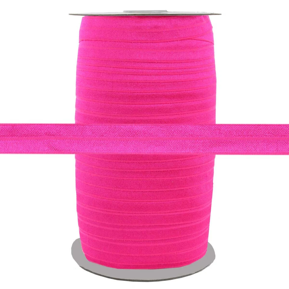 Hot розовый 5/8 «15 мм сложить над шитья эластичный 100 ярдов - эластичный в ярдах - Изображение 1 из 1