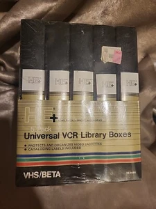 Jasco HE+ 5 Pack Universal VCR Library Boxes VHS / Beta Storage Boxes HE8688 - Picture 1 of 6