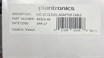 PLANTRONICS 49323-46 ADAPTER CABLE HIC-10 CE2001 FOR AVAYA NEW - Image 1 of 2