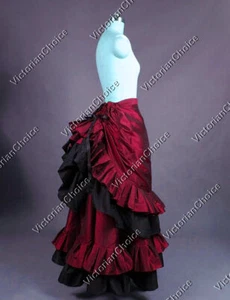 Gothic Victorian Edwardian Bustle Skirt Steampunk Cosplay Vampire Costume K034 - Picture 1 of 6