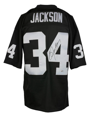 Bo Jackson Signed Oakland Raiders Mitchell & Ness Football Jersey Fanatics Cover