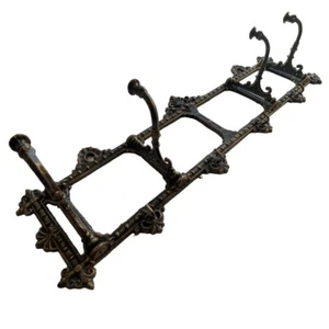 Cast Iron Swivel Wall Hook Coat Hanger Bronze 62cm - Picture 1 of 4