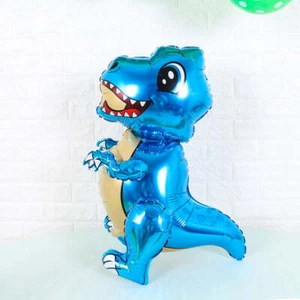 Large 3D Standing Blue T-Rex Dinosaur Foil Balloon - Picture 1 of 2