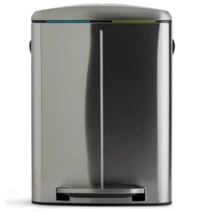 Touch Top Bin 30 Liter Silver Square Steel Home Office Dust Bin By Habitat - Bild 1 von 7