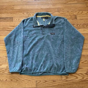Patagonia Pullover Mens Medium Tropical Sea Green Snap-T Fleece Vintage USA 1994 - Picture 1 of 4