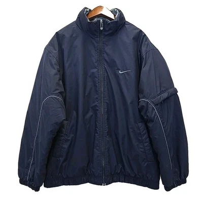 Vintage Nike 000 Mens Y2K Puffer Coat Sz L Blue Embroidered Jacket - Image 1 of 4