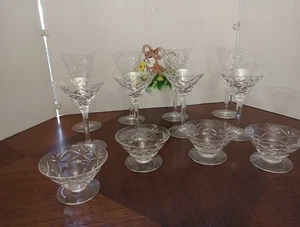 12er Set Seneca Stratford geschliffen Kristall Wein Wasser Kelch Sherbet Gläser 3 Größen - Bild 1 von 13