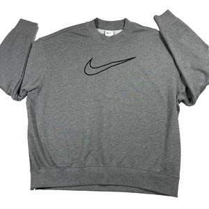Nike Hombres Sudadera Pequeña Gris Dri-Fit Cuello Redondo Pullover Atlético De Colección Y2K - Imagen 1 de 11