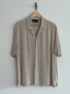 Allsaints "Venedig" Kurzarm Hemd uni beige Ramskull XXL / Relaxed Fit - Bild 1 von 13