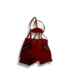 Kinder Lederhose Wildleder Shorts Hosenträger Gr. 104 3-4J. German Bavarian Trachten - Bild 1 von 3