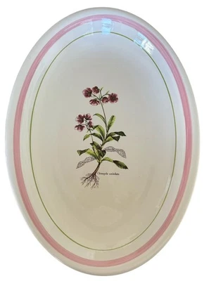 "Plato italiano vintage PRIMULA decorado a mano 16 1/4 X 11 1/2"" Cottagecore usado en excelente estado" Foto 1 de 4