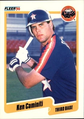 1990 Fleer #225 Ken Caminiti Houston Astros - Image 1 of 2