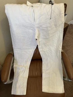 Pantalón de lino blanco Calvin Klein Foto 1 de 4