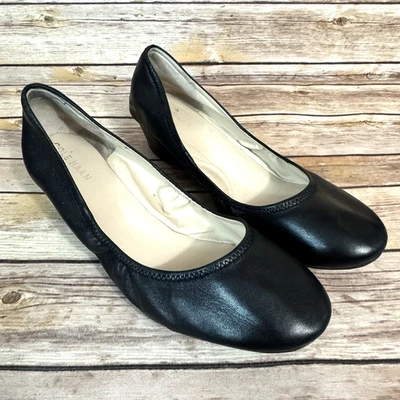Cole Haan Womens Black Leather Sloane Wedge Minimalist Classic Pumps 10B - Image 1 of 4