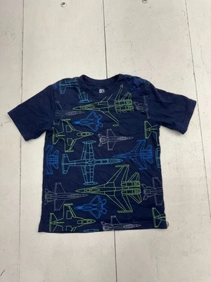 365 Kids Garanimals Dark Blue Plane Print Short Sleeve Shirt Boys Size 7 - Image 1 of 4