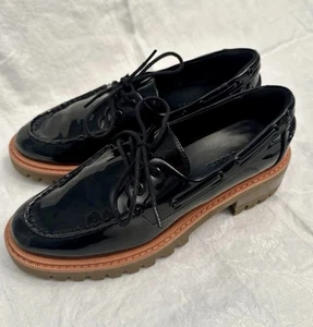 Aerosoles Russell Smart Start, Patent Loafer, Shoe Black Patent Tie Size 7 - Picture 1 of 9