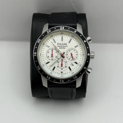 Pulsar Chronograph 100M Watch Men's Quartz VD53-X055 Working 43mm Japan Steel - image 1 of 4