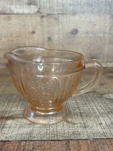 Vintage Federal Glass Sharon “Cabbage Rose” Pink Footed Creamer Depression EUC - Picture 1 of 9