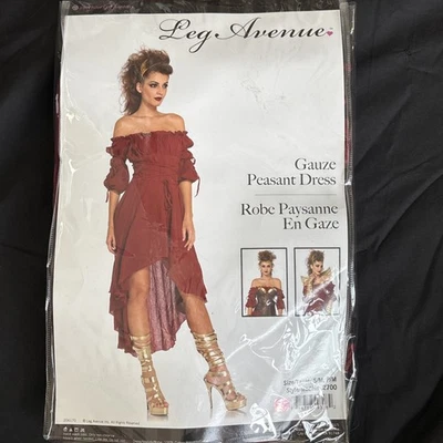LEG AVENUE GAUZE PEASANT DRESS ADULT HALLOWEEN COSTUME S/M - Image 1 of 3