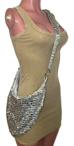 Bolso Hobo Bandolera Lentejuelas Y2K Deadstock Glamstar Nuevo con Etiquetas Salir Fiesta Cartera Lo último - Imagen 1 de 3