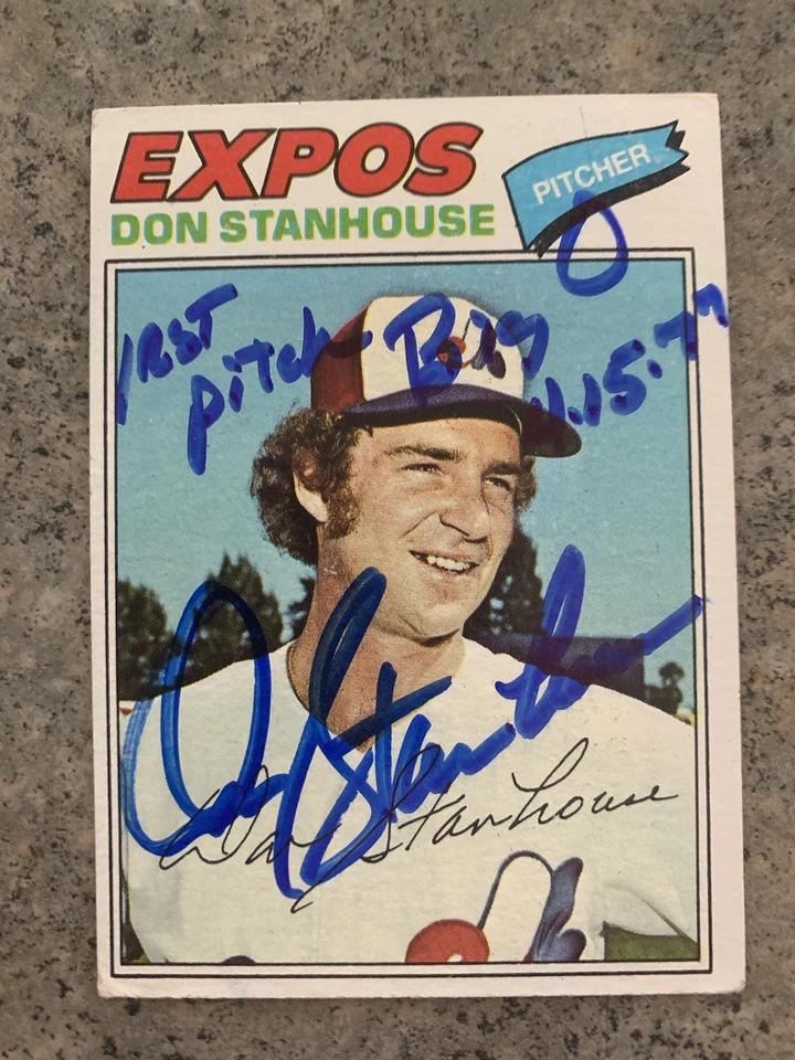 DON STANHOUSE 1977 TOPPS MONTREAL EXPOS SIGNED FIRST PITCH AT OLYMPIC STADIUM #2 - Image 1 of 1