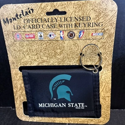 Michigan State Spartans ID Holder Card Case With Keychain Licensed NEW Compact￼ - Image 1 of 4