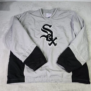 Giacca a vento vintage Y2K White Sox merce originale foderata in pile XL - Foto 1 di 12