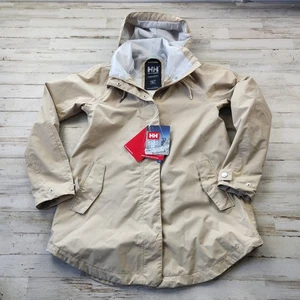NEW Helly Hansen Raincoat Womens XS Khaki Waterproof Valentia Urban Jacket - Picture 1 of 17