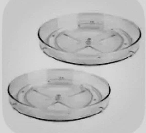 Thirty One (2x) 9” ROUND CLEAR PLASTIC LAZY SUSAN SPINNING ORGANIZER SET OF 2 - Picture 1 of 6