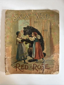 1899 Snow White and Red Rose - Antique Victorian Illustrated Book - Rare - Foto 1 di 11