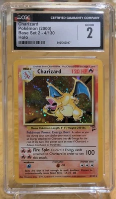 Charizard 004/130 Base Set 2 Holo CGC 2 - Image 1 of 2