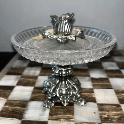 "Candelabro de vidrio cortado a mano de cristal con plomo MCM DeKra de colección hecho en Alemania 6,75""" Foto 1 de 4