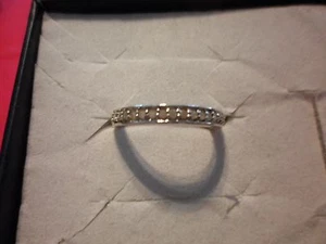 Pave Set White Diamond Anniversary Band Ring in 925 Sterling-Size 7-0.20 Carats - Picture 1 of 6