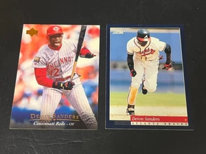 DEION SANDERS 2 KARTEN LOT BASEBALL 1995 UPPER DECK & 1994 SCORE BRAVES REDS - Bild 1 von 1