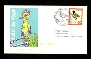 Historia Postal Alemania FDC #1222 Aves protección conservación vida silvestre 1976 - Imagen 1 de 2