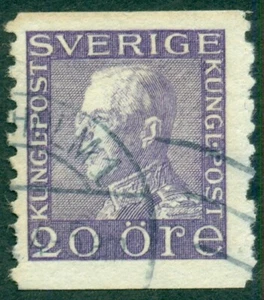 SUECIA #189A (179Acx) 20 orejas LÍNEAS ONDULADAS WMK, usadas, en muy buen estado, solo 7 conocidas, h.o.w. Cert - Imagen 1 de 3