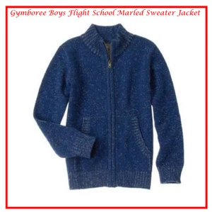 *NWT* Little Boys Jacket GYMBOREE XS 4 Blue Marled Zip Cardigan Sweater - Picture 1 of 2