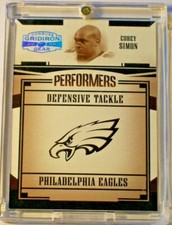 2005 Gridiron Gear Platinum Holofoil Performers Insert Corey Simon /25 Eagles