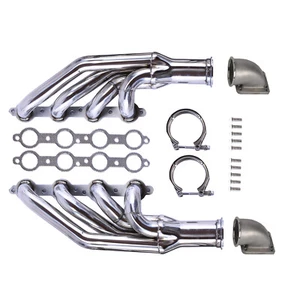 T3 T4 To V Band 3.0 Elbow+Turbo Exhaust Manifold For LSX LS1 LS2 LS3 LS6 GM V8 - Picture 1 of 11
