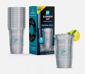 Ball Aluminum Cup Recyclable Party Cups, 20 oz. Cup, 10 Cups Per Pack - Picture 1 of 7