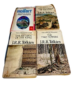 J.R.R. Tolkien - Hobbit The Lord Of The Rings Trilogy (1975) Ballantine PB VTG - Picture 1 of 11
