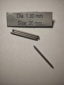 4 New Springbars 20mm Shoulderless For Drilled Lugs Steel Thin 1.30mm Diameter - Picture 1 of 1