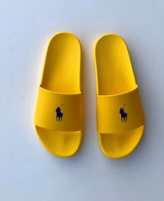 NUEVO Polo Ralph Lauren Cayson Big Pony Deletrear Oso Floral Tiffany Sandalia Tobogán Foto 1 de 4