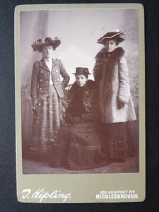 c1885 SCHRANKKARTE PORTRÄT Florrie Weighall von HIPLING STUDIO Middlesbrough - Bild 1 von 5