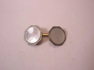 White MOP Rolled Gold Plate SINGLE Vintage Cuff Link replace lost/broken aa77 - Picture 1 of 7