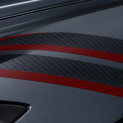 2020-2023 Corvette C8 Fender Hash Mark Pkg 84290343 Carbon Flash w/ Red Accents - Image 1 of 2